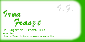 irma fraszt business card